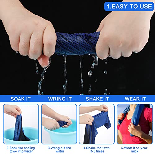 Redbaker 120 Pcs Cooling Towel Bulk for Neck and Face, Cool Cold Quick Dry Chilly Towel, Microfiber Ice Towel for Hot Weather Yoga Sports Golf Running Fitness Workout