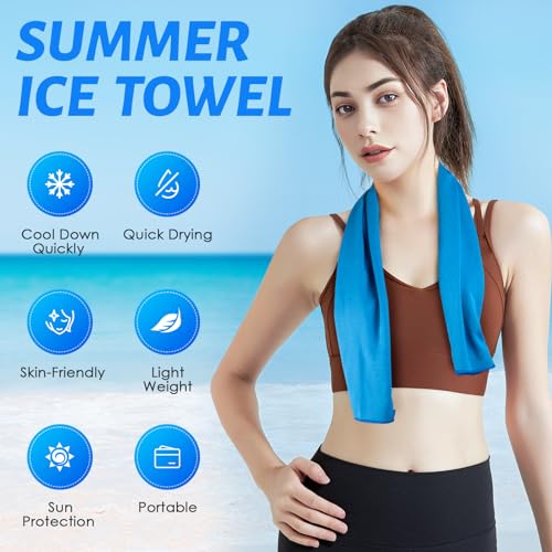 CIVPOWER Cooling Towel (39"x12") - Instant Ice Neck Wrap for Hot Weather | Quick-Dry Breathable Microfiber Chilly Towel for Workout, Yoga, Golf, Gym, Running, Camping, Hiking & Outdoor Sport