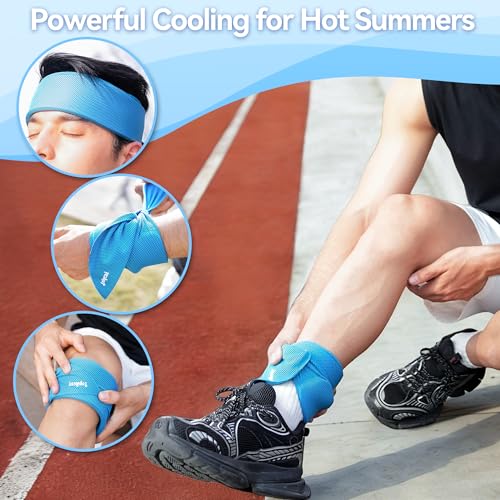 New Upgraded Cooling Neck Wraps, Neck Coolers for Hot Weather, Leak-Proof Solid Cooling Gel, 360° Full-Wrap, Cool Relief - Head, Neck, Wrists...