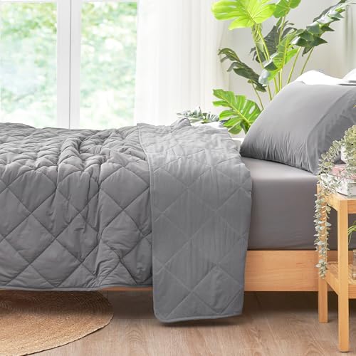 Cozy Bliss Cooling Blanket for Hot Sleepers Queen Size, Q-Max 0.45 Cooling Comfort, Cold Blankets for Night Sweats Sleeping, Ultra-Cool Lightweight Breathable Blanket for Bed, Glacial Grey