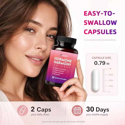Hormone Harmony for Women – Natural Hormonal Balance Ashwagandha, Rhodiola, Support for Menopause Relief, Hot Flashes, Mood Swings Bloating Relief – 60 Capsules