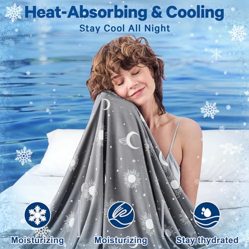 inhand Cooling Blanket Twin (60"x80"), College Dorm Essentials for Girls Guys,Summer Cold Blankets for Hot Sleepers & Night Sweats, Cool Lightweight Breathable Blanket for Twin Size Bed Ink Grey