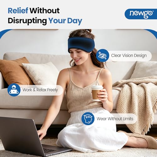 NEWGO Headache Ice Pack, Adjustable Head Wrap for Migraines, FSA Eligible | Reusable Hot and Cold Pack, Head Ice Wrap for Sinus Pain, Chemo Discomfort, Hot Flash Relief, Gift for Mom or Her