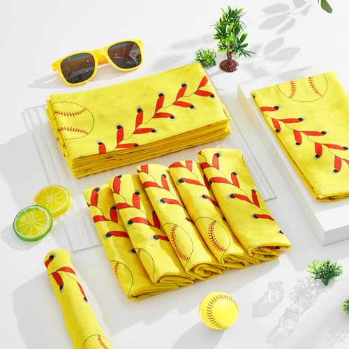 30Pcs Softball Cooling Towels for Neck and Face 40 x 12 Inch Softball Sports Team Gifts Workout Ice Towel for Gym Sweat Microfiber Breathable Chilly Bulk Neck Wraps for Athletes Camping Travel Outdoor