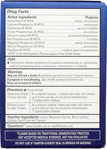 Hyland's Calms Forte, Doğal Uyku Desteği ve Gerginlik Giderici, 100 tablet