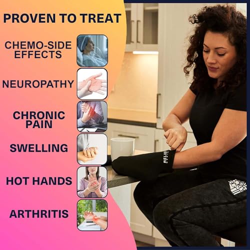 Relief Genius Cold Therapy Socks & Hand Ice Pack Cooling Gloves for Chemotherapy Neuropathy, Chemo Care Package for Women and Men, Large