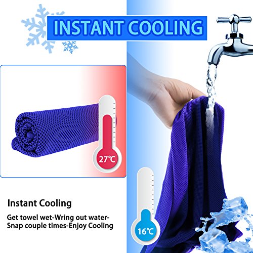 Cooling Towels 40 Pack, 40"x12" Bulk Cold Towels for Hot Weather, Cool Gym Towel for Neck & Face, Cooling Rags with Carry Bag for Sports, Workout, Golf, Camping, Travel