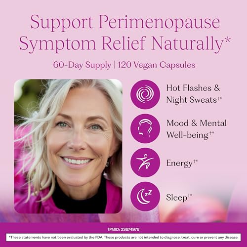 Femmenessence MacaLife – Clinically Proven Perimenopause Supplement for Women – Natural Hormone Balance, Mood, Hot Flashes & Night Sweats Relief – 120 Organic Vegan Capsules (60 Day Supply)