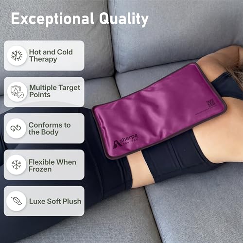 Flexible Hot and Cold Gel Pack Medium 8" x 12", 2 Pack | Reusable soft gel ice pack for injuries, muscle recovery, dual-sided plush, medical grade for ankle, arm, foot, leg, purple