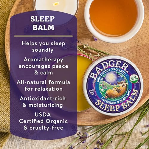 Badger Organic Sleep Balm, Lavender & Bergamot, .75 oz Tin