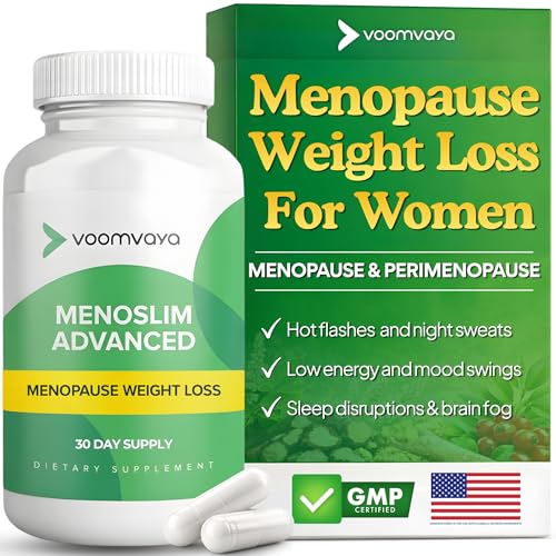 VoomVaya Menopause Weight Loss for Women – Perimenopause & Menopause Supplements for Women – Supports Healthy Metabolism & Overall Wellness MenoSlim Advanced 60 Capsules
