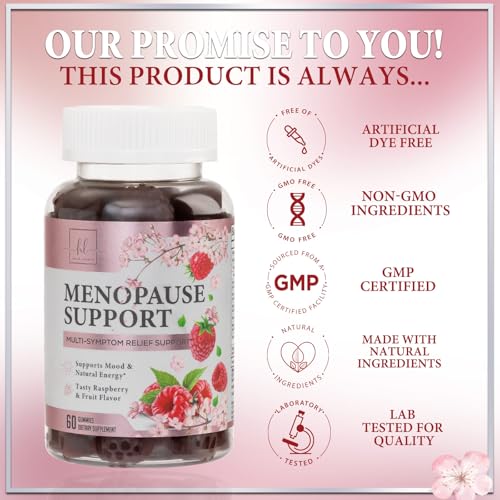 Menopause Supplement Gummies - Women's Menopause Relief with Black Cohosh for Natural Mild Hot Flashes & Night Sweats Support - Complete Female Menopause Support Gummy Supplements - 60 Gummies