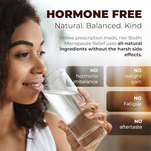 Her Bodhi Meno Menopause Supplement for Women, Hormone-Free, 60 Capsules | Soy Isoflavones, Black Cohosh & KSM-66 Ashwagandha to support comfort through hot flashes and night sweats; vegan*