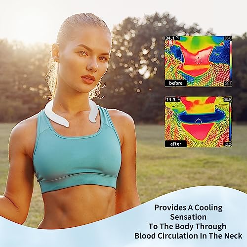Neck Cooler Ice Cold Ring,Wearable Neck Cooling Tube for Heat and Hot Weather, Ice Collar for Outdoor Workers, Sports, Relief from Hot Flashes Or Fever, Reusable Body Cool Wraps (White)