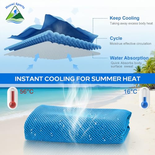 Cooling Towel 4 Pack, 40"x12" Ice Towel for Instant Relief, Microfiber Chilly Towel for Sports, Gym, Running, Yoga, Golf, Camping, Fitness (Mix A)