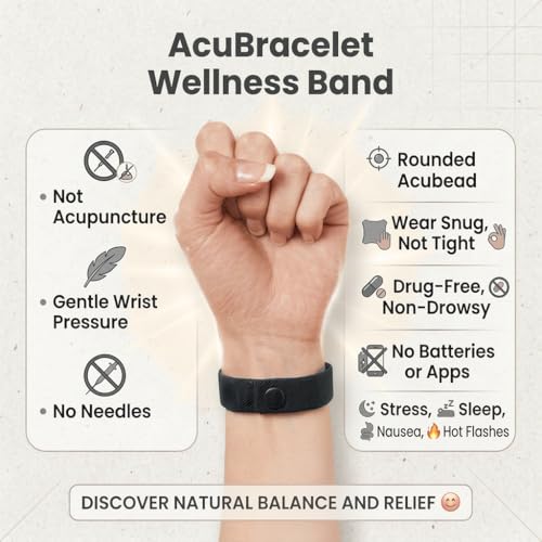 AcuBalance Women's Hot Flash Cooling Bracelet | Waterproof, Acupressure Band, Menopause Relief, Stress & Sleep Support, Mood Support, Snap Technique