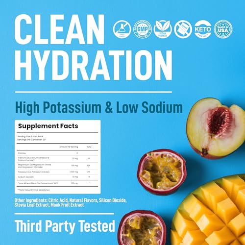 Keppi Electrolytes Powder Packets Tropical Variety 30 Servings – Zero Sugar Hydration Supplement with Potassium, Magnesium, Sodium – Keto, Vegan, Fasting-Friendly, Zero Calorie, Sugar Free