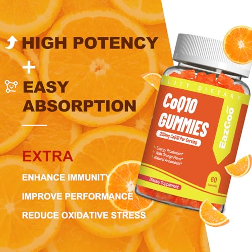 CoQ10 Gummies 200mg, Vegan Supplement for Adults (60 Gummies)
