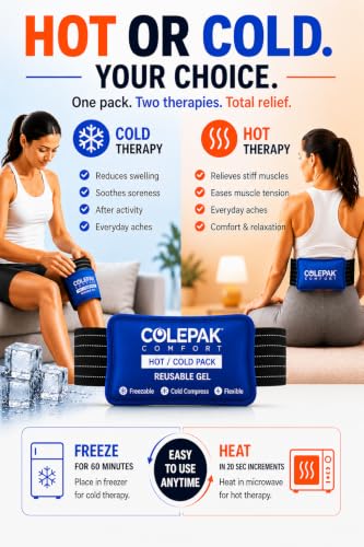 Hot & Cold Ice Packs for Injuries Reusable Gel (4 Pc Set) for Pain Relief, Joint Muscle Soreness Swelling for Knees Back Shoulder Foot