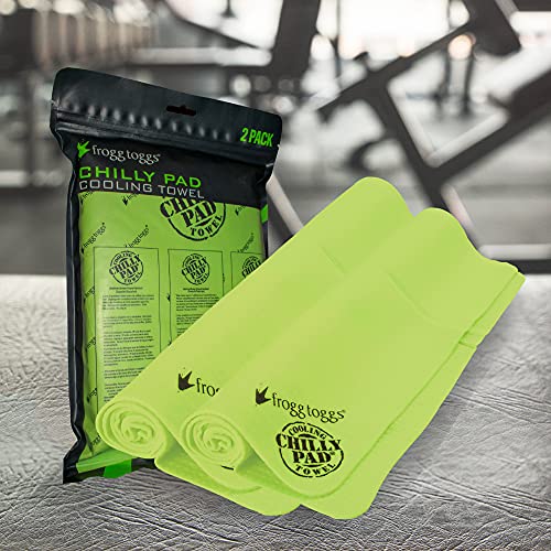 FROGG TOGGS Chilly Pad Cooling Towels for Face and Neck, 2 Pack, 33"x13" | Keep in your backpack for hours of evaporative cooling relief during fitness, beach, pool, basketball, golf, camping, travel