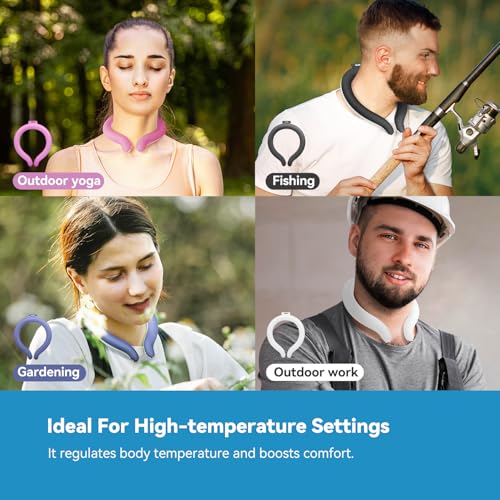Neck Cooling Tube(with Cooler Bag), hot Weather Reusable Long-Lasting Cooling Relief Cooler, Suitable for Men and Women Outdoor and Indoor, Sports, Travel use(Blue)