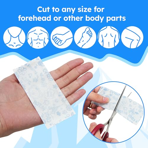 LotFancy Fever Patch for Kids, 22 Sheets, Cooling Patches for Hot Weather | Fever Reducer for Kids and Adults, Baby Cooling Pads, Gel Cool Patch for Fever, Headache Relief, Unscented, 4.7” x2”