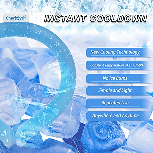 Neck Cooling Tube Reusable Ice Cooler Ring, Blue | Instant Cooling below 15°C (59°F), Portable Neck Wrap, Summer Outdoor & Indoor Use, Heat Relief & Comfort