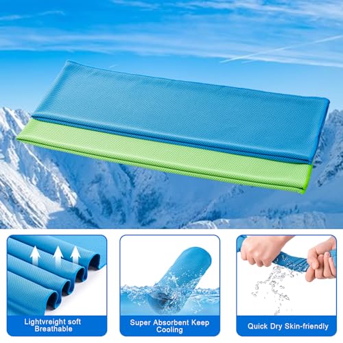 CADONO 4 Pack Cooling Towel (40"x12"), Soft Breathable Chilly Towel, Ice Towel, Microfiber Towel for Yoga, Sport, Running, Workout,Gym, Camping, Fitness, Workout & More Activities(Multicolor)