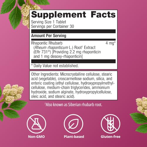 Metagenics Estrovera, Menopausal Comfort Support, 30 Tablets | Menopausal Comfort Supplement, Clinically Studied ERr 731 Rhubarb Extract, Supports Menopausal Symptom Relief, Vegetarian