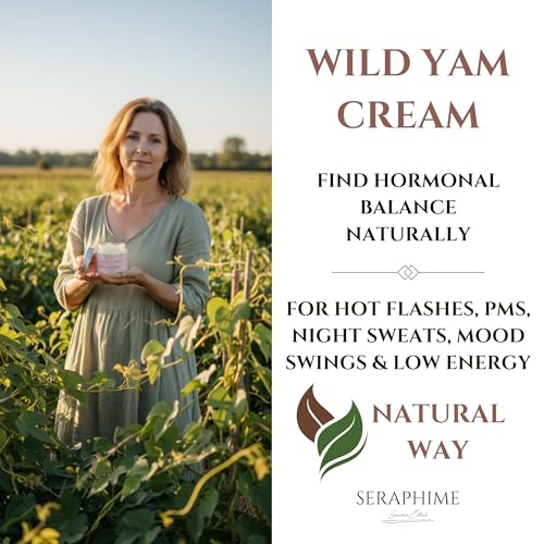 Wild Yam Cream Hormone Balance for Women , Lavender 4oz | Topical Menopause and PMS Support, for Hot Flashes, Night Sweats, Mood Swings and Low Energy, Hydrates and Supports Skin