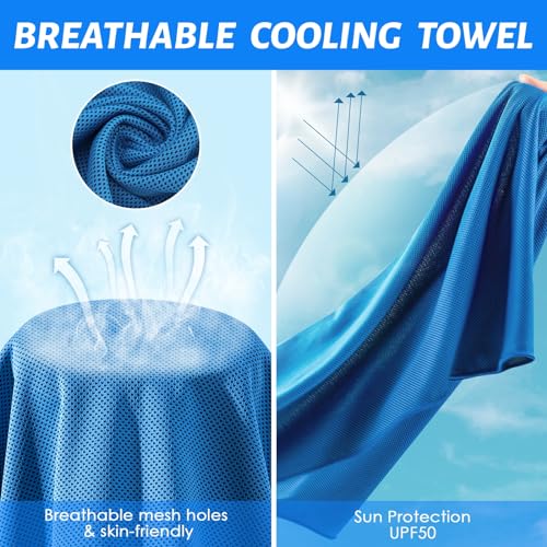 CIVPOWER Cooling Towel (39"x12") - Instant Ice Neck Wrap for Hot Weather | Quick-Dry Breathable Microfiber Chilly Towel for Workout, Yoga, Golf, Gym, Running, Camping, Hiking & Outdoor Sport