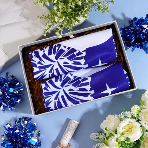 18 Pack Cheerleader Cooling Towels Cheer Gifts Bulk Blue Cheerleading Cooling Towels Cheers Sports Gifts Cheer Stuff 40"x12" Breathable Microfiber Quick Dry Cooling Towel for Cheer Team Travel Camping