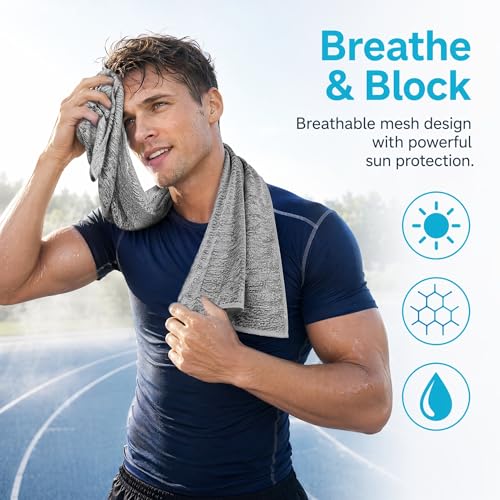 6 Pack Cooling Towel, Ice Towel for Neck, Soft Breathable Microfiber Towel, Hyper-Evaporative Cooling Towels for Yoga Sports Gym Running Workout Camping Outdoor Activities (3black+3grey)