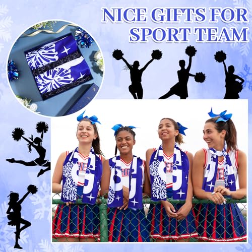 18 Pack Cheerleader Cooling Towels Cheer Gifts Bulk Blue Cheerleading Cooling Towels Cheers Sports Gifts Cheer Stuff 40"x12" Breathable Microfiber Quick Dry Cooling Towel for Cheer Team Travel Camping