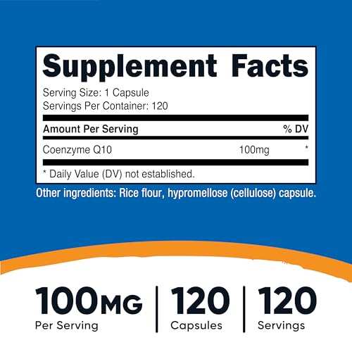 Nutricost CoQ10 100mg, 120 Vegetarian Capsules, 120 Servings, GMO-Free