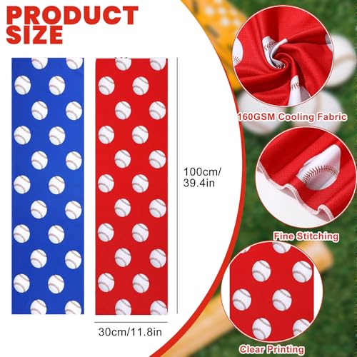 2Pcs Baseball Cooling Towels for Bogg Bag,160GSM Ice Towels | BOGG Companion | Thickened | Breathable | Sweat-Absorbing | Quick-Drying | 1 Red & 1 Blue