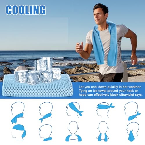 4 Pack Cooling Towels Wrap for Neck Face,Ice Cold Towel Rags Quick Dry for Gym Fitness Yoga Tennis Cycling Running Hiking Workout Sweat(Multicolor-02)