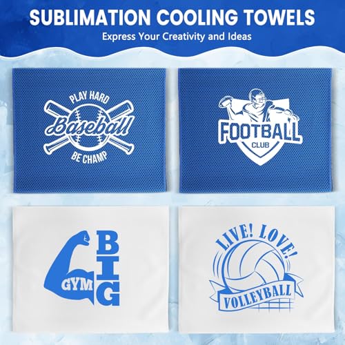 Hosuly 100 Pack Cooling Towels, 40"x12" Cooling Towels for Neck and Face Breathable Soft Chilly Sweat Rag Microfiber Sport Rags for Gym Yoga Golf Running