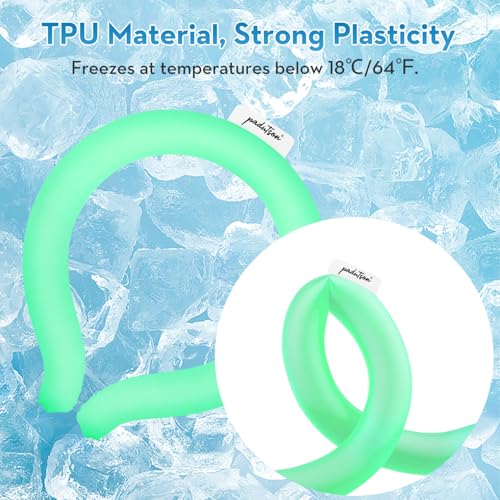2PCS Neck CoolingTube, Reusable Ice Coolers Wearable Body CoolingProducts, Neck Coolers for HotWeather Relief for Hot Flashes and Summer (Green*2)