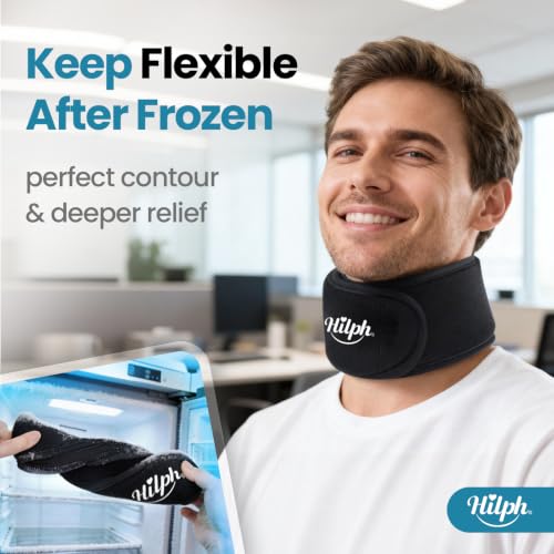 Hilph Neck Ice Pack Wrap, 45-Min Cold Therapy Ice Collar for Tonsillectomy | Long-lasting Ice Grid Gel, Reusable Flexible Ice Pack for Neck Throat Cervical Thyroid Pain, Surgery Recovery, Swelling