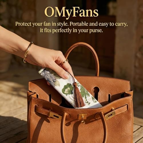 Hand Fan for Women Foldable - Folding Chinese Japanese Vintage Bamboo Silk Fan - Ideal for Hot Flashes, Church, EDM, Festivals, Dancing and Gifts (Bamboo-White)