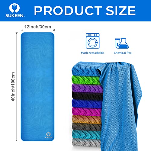 Sukeen Cooling Towel (40"x12") for Neck & Head - Soft Breathable Chilly Sweat Towel for Yoga, Golf, Gym, Camping, Running, Workout & More Activities