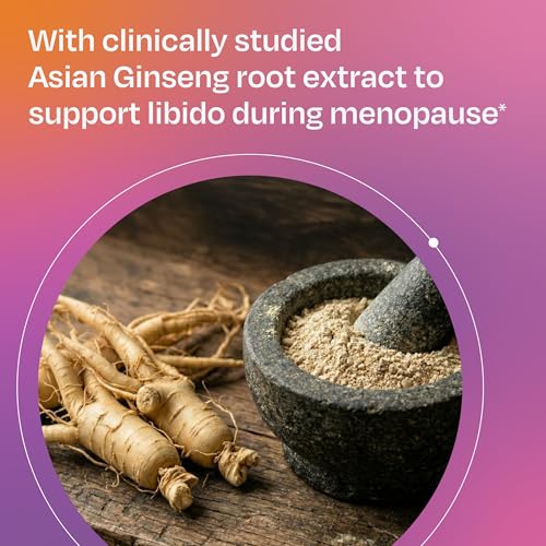 Amberen Libido Spark Menopause Support Supplement for Women —Supports Intimate Wellness with Asian Ginseng Root Extract, Hormone-Free, Soy-Free, 60 Capsules, 30-Day Supply