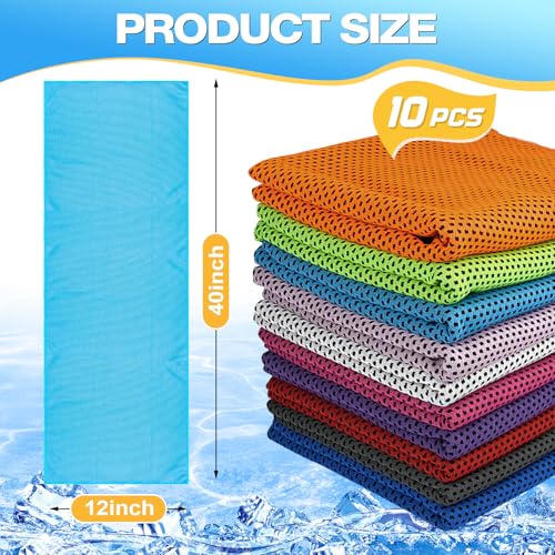 MENOLY 30 Packs Cooling Towels Bulk (40"x12") Gym Cooling Towels for Neck and Face Sweat Workout Cooling Neck Rags for Sports Yoga Soft Microfiber Breathable Rags for Hiking Running Fitness-Multicolor