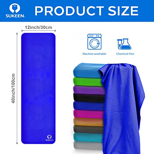 Sukeen Cooling Towels for Neck and Face (40"x12"), Cooling Wraps for Sports | Lightweight,Mesh Microfiber,Soft,Breathable,Multi Use in Hot Weather for Sport Fans,Athletes,Travers,Outdoor Workers,Pets