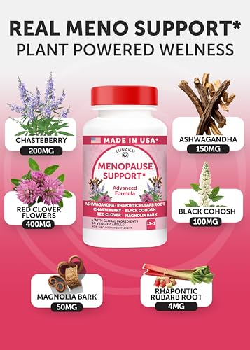 Lunakai USA Made Natural Menopause Supplements for Women, 60ct | Non-GMO, 13-in-1 Menopause Relief for Hot Flashes, Night Sweats, Sleep & Mood Support