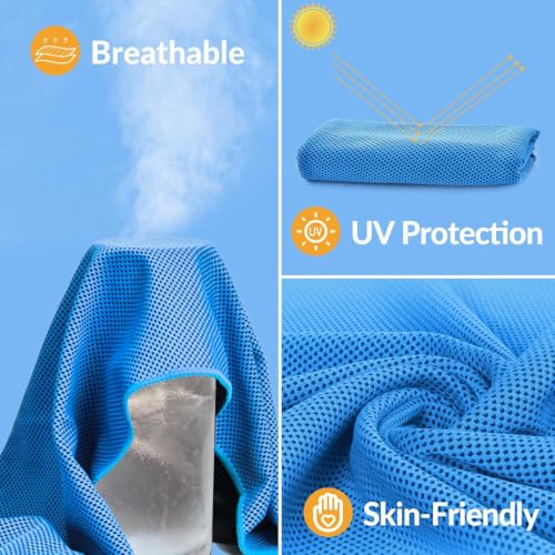 Cooling Towels for Neck and Face 8Pack(40"x12"), Cooling Neck Wraps for Gym | Sweat wicking, Quick dry, Lightweight, Reusable, Absorbent, Cool Towel for Running, Yoga, Workout, Travel, Climbing