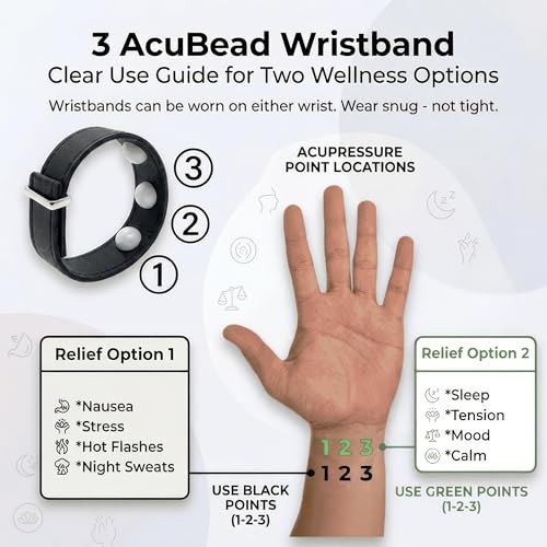 Sleep Wristband – Acupressure Band - Adjustable | Natural Relaxation, Balance, & Sleeplessness, Latex-Free, Bedtime Calm, Stress Relief