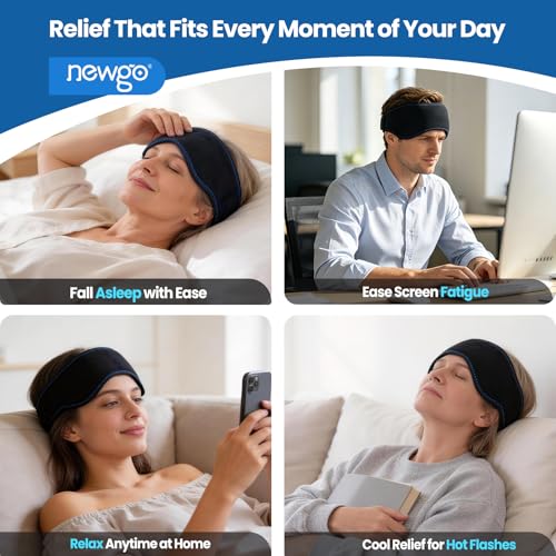 NEWGO Headache Ice Pack, Adjustable Head Wrap for Migraines, FSA Eligible | Reusable Hot and Cold Pack, Head Ice Wrap for Sinus Pain, Chemo Discomfort, Hot Flash Relief, Gift for Mom or Her