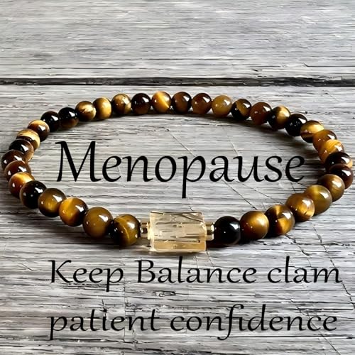 Anxiety Relief Bracelet for Women, Menopause Healing Crystal Beaded Health Bracelets for Women, Mental Health & Emotional Balance Natural Stone Bracelet, Menopause Bracelets, Stress Relief Gift for Mom Friends